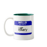 Hello My Name Is Hillary (Blue) mugs