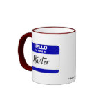 Hello My Name Is Hunter (Blue) mugs