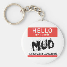 Hello My Name Is Mud Keychains