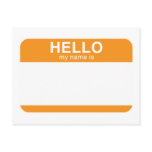 Hello My Name Is - Orange postcards