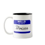Hello My Name Is Princess (Blue) mugs