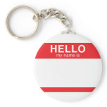 Hello My Name Is - Red keychains