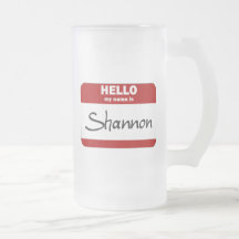 Hello My Name Is Shannon (Red) Coffee Mugs