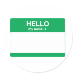 Hello, My Name is stickers
