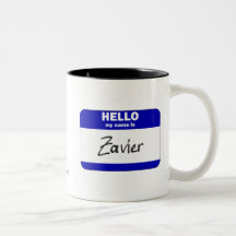 Hello My Name Is Zavier (Blue) Mugs