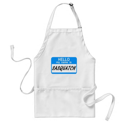 Hello Name Tag Sasquatch Apron