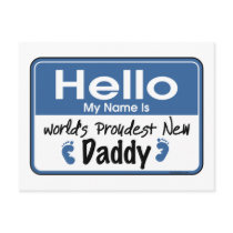 Hello New Daddy Postcard
