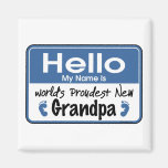 Hello New Grandpa Magnet