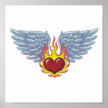 Hells Flames and Angel Wings Posters
