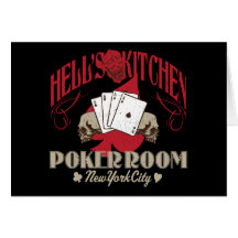 Hells Kitchen Poker Room, New York City Greeting C Card