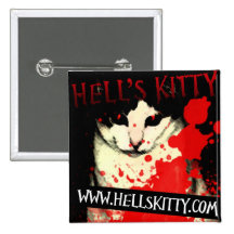 Hell's Kitty Button Black