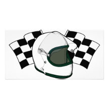 Helmet & Flags Personalised Photo Card
