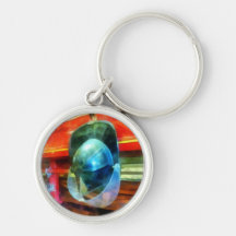 Helmet Hanging on Fire Truck Key Chain