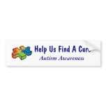 Help Us Find A Cure - Autism Awareness Bumper Stickers