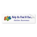 Help Us Find A Cure - Autism Awareness bumper stickers