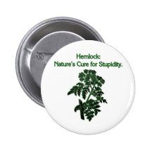Hemlock: Cure For Stupidity Pinback Buttons