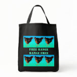 Hen art 'free range, range free' Shopping Bag