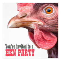 Hen Night Ladies Bachelorette Party Big Chicken Personalised Invitations
