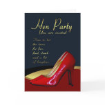 Hen Party Invitation Card - Hen Red Shoes Invitati