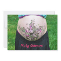 Henna Belly Baby Shower Invitation