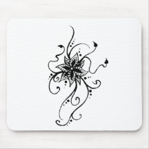 Henna Flower in Vines Mouse Mat