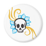 Henna Flower Pirate Skull magnets