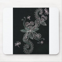 henna flowers mouse pad