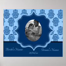 Henna Hand of Hamsa (Blue) (Wedding) Posters