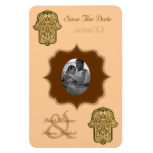 Henna Hand of Hamsa (Golden) (Save The Date) Magnets