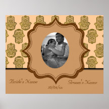 Henna Hand of Hamsa (Golden) (Wedding) Print