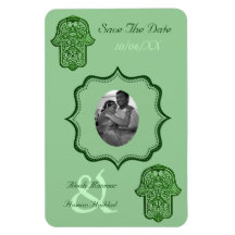 Henna Hand of Hamsa (Green) (Save The Date) Rectangular Magnet