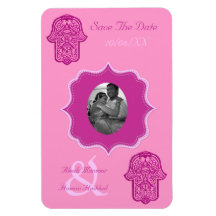 Henna Hand of Hamsa (Pink) (Save The Date) Vinyl Magnet