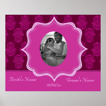 Henna Hand of Hamsa (Pink) (Wedding) Poster