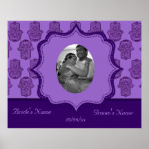 Henna Hand of Hamsa (Purple) (Wedding) Print