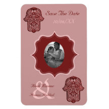 Henna Hand of Hamsa (Red) (Save The Date) Vinyl Magnets