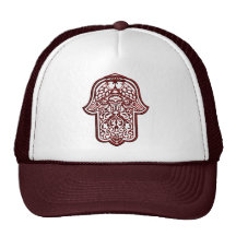 Henna Hand of Hamsa (Red) Trucker Hats