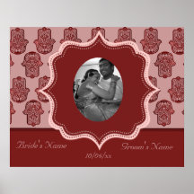 Henna Hand of Hamsa (Red) (Wedding) Posters