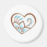 Henna Heart Blue Magnet