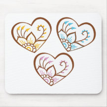 Henna Hearts Mouse Pad