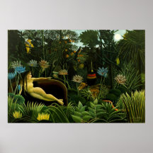 Henri Rousseau The Dream Jungle Flowers Painting Print
