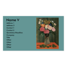Henri Rousseau's Flowers in a Vase (1909) Business Card Template