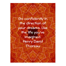 Henry David Thoreau Motivational Dream Quotation Postcard