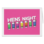 Hens night with Alcohol spirit shots Greeting Card