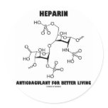 Heparin Anticoagulant For Better Living (Molecule) Round Stickers