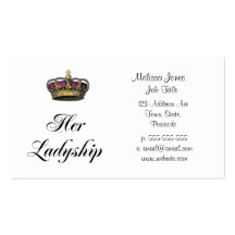 Her Ladyship Business Card Templates