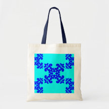 Her Vintage Girly Style Blue & Cyan Damask 4 Girls Canvas Bag