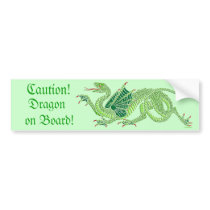 Heraldic Dragon (Green) - Bumper Sticker
