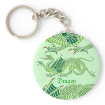 Heraldic Dragon (Green) - Keychain