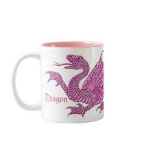Heraldic Dragon (Pink) - Mug #2