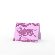 Heraldic Dragon (Pink) - Note Card
